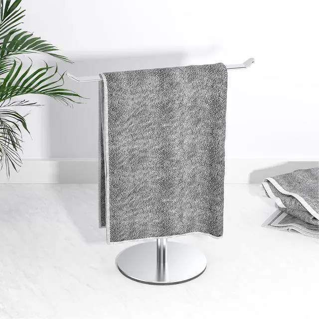 Alt view image 6 of 7 - Towel Rack T-Shape Hand Towel Holder for Bathroom,Headband Holder Organizer and Bathroom Towel Racks,Kitchen Towel Rack Silver Hand Towel Holder