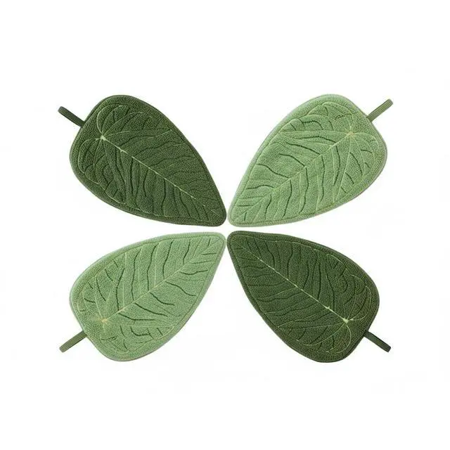 Main image of Hand Bath Towel Set Leaf-Shaped - Kitchen Towels Hanging Washcloths Face Towels for Kitchen or Bathroom, Perfect for Drying Hands and Adding a Natural Touch to Your Home Décoration