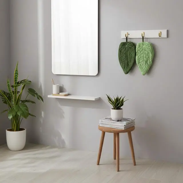 Alt view image 7 of 7 - Hand Bath Towel Set Leaf-Shaped - Kitchen Towels Hanging Washcloths Face Towels for Kitchen or Bathroom, Perfect for Drying Hands and Adding a Natural Touch to Your Home Décoration