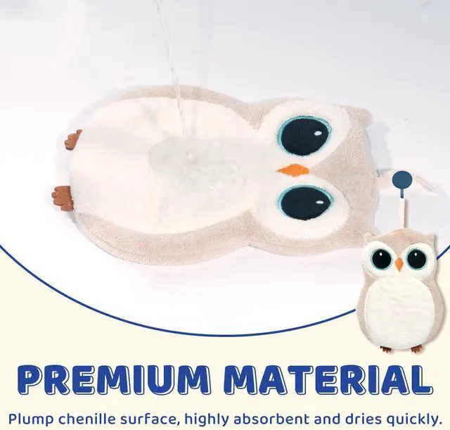 Alt view image 4 of 7 - Owl Coral Fleece Wall Mounted Hand Towels 2 Pack, Off White Cute Decorative Hand Towels with Hanging Loop, Quick Dry High Absorbent Soft Towels for Bathroom Kitchen Farmhouse Decor