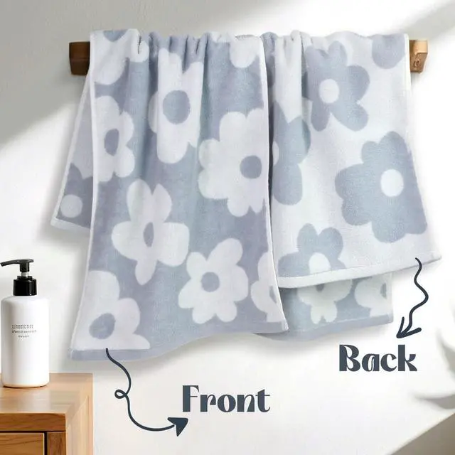 Alt view image 5 of 7 - Floral Hand Towels for Bathroom, Dusty Blue