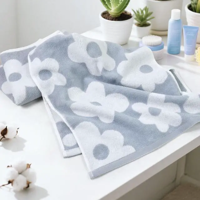 Alt view image 7 of 7 - Floral Hand Towels for Bathroom, Dusty Blue