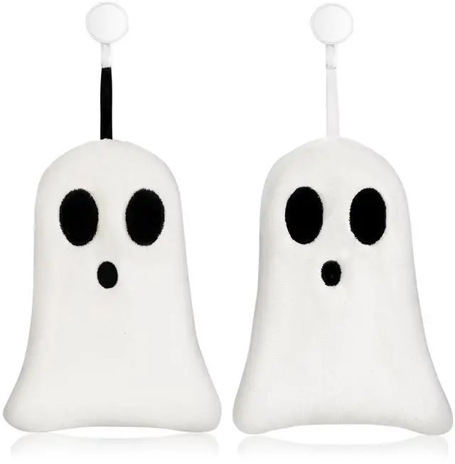 Main image of 2 Pack Hand Towels Halloween Ghost Embroidered Premium Luxury Decor Bathroom Decorative Dish Towels Set for Drying, Cleaning, Cooking, Holiday Towels Gift Set