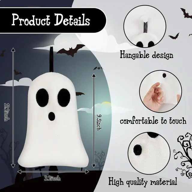 Alt view image 6 of 7 - 2 Pack Hand Towels Halloween Ghost Embroidered Premium Luxury Decor Bathroom Decorative Dish Towels Set for Drying, Cleaning, Cooking, Holiday Towels Gift Set