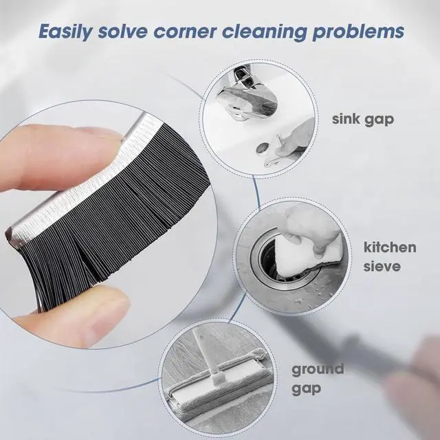 Alt view image 3 of 6 - Crevice Cleaning Brush, Hard Bristle Small Cleaning Brushes, Grout Cleaner Brush, Toilet Brush, Scrub Brush for Shower Tile, Skinny Gap Cleaning Tools for Household Use, Bathroom, Kitchen (3)