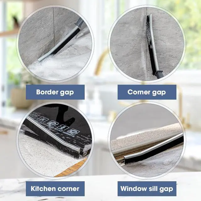 Alt view image 4 of 6 - Crevice Cleaning Brush, Hard Bristle Small Cleaning Brushes, Grout Cleaner Brush, Toilet Brush, Scrub Brush for Shower Tile, Skinny Gap Cleaning Tools for Household Use, Bathroom, Kitchen (3)