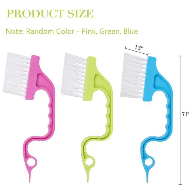 Alt view image 2 of 7 - Hand-held Groove Gap Cleaning Tools Door Window Track Kitchen Cleaning Brushes (Random Color-Blue, Green, Pink) (1 Pc)