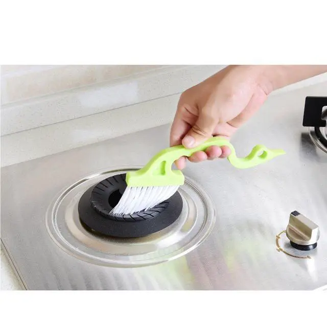 Alt view image 5 of 7 - Hand-held Groove Gap Cleaning Tools Door Window Track Kitchen Cleaning Brushes (Random Color-Blue, Green, Pink) (1 Pc)