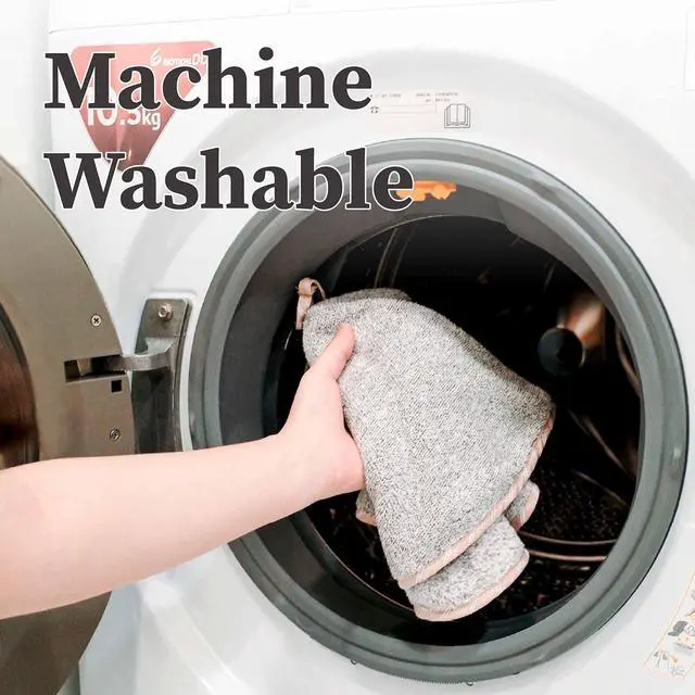 Alt view image 6 of 6 - Hand Towels with Hanging Loops, Absorbent Charcoal Fiber Cleaning Clothes with Coconut Shell Button for Kitchen, Round Shape, Set of 2, Grey