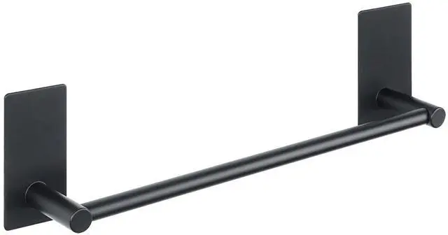 Main image of Adhesive Towel Bar 12 Inch Towel Racks for Bathroom SUS 304 Stainless Steel,Bathroom Towel Holder No Drill, Strong Self Adhesive Towel Hanger Wall Mounted,Matte Black