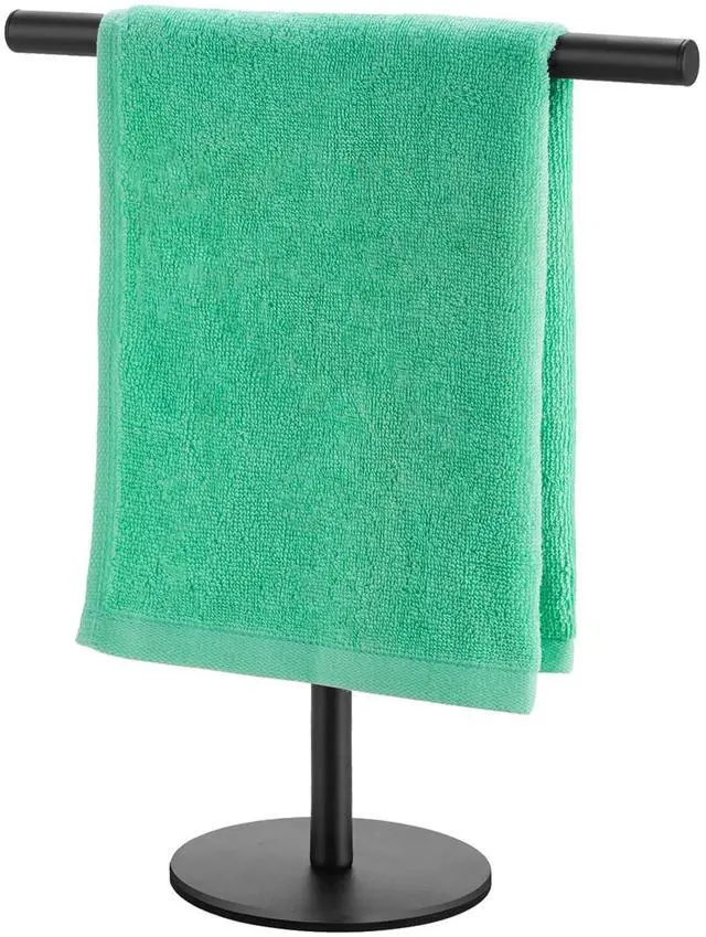 Main image of Hand Towel Holder, Bathroom Towel Racks, Countertop Towel Stand, T-Shape Towel Holder for Kitchen, Matte Black Standing Towel Bar