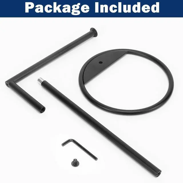 Alt view image 6 of 6 - Hand Towel Holder Stand, Thicken Metal L Shape Hand Towel Rack, Small Towel Ring, Stable Standing Towel Bar for Bathroom Kitchen Vanity Countertop, 8 L 14 H (Matte Black, 1 Pack)