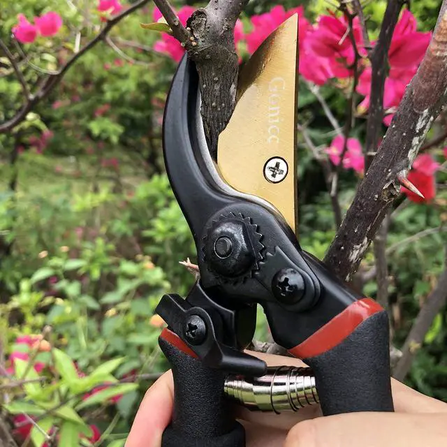 Alt view image 5 of 7 - 8" Professional Premium Titanium Bypass Pruning Shears (GPPS-1003), Hand Pruners, Garden Clippers, Bonsai Cutters