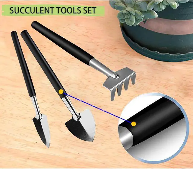 Alt view image 7 of 7 - 12Pcs Succulent Tools Set Mini Transplanting Garden Tools Kit for Indoor Gardening Flower Pot Cactus Care