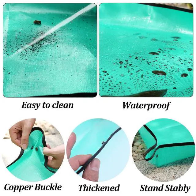 Alt view image 7 of 7 - 25Pcs Mini Garden Hand Transplanting Succulent Tools Set, 39.4" Thickened Repotting Mat & Plant Tag, Miniature Planting Indoor Fairy Care, Potting, Cactus, Houseplant Bonsai Tool Kit (Black)