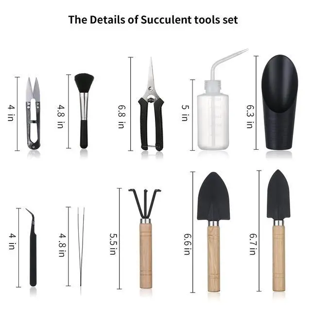 Alt view image 2 of 7 - 11Pcs Succulent Tools,Mini Garden Tools,Succulent Watering Tool as Plant Accessories,Succulent Gardending Hand Tools Kit for Seedling Soil,Caring Succulent,Houseplant,Gifts for Woman (No Flowerpot)