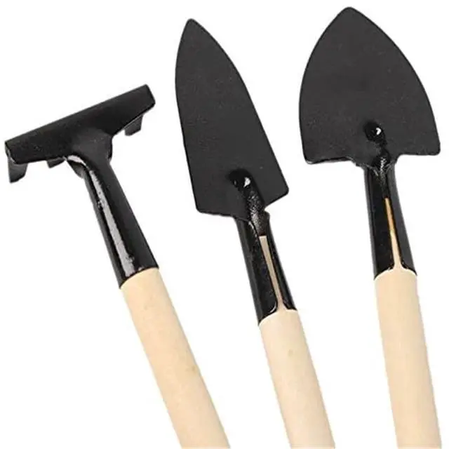 Alt view image 2 of 6 - 6 Pcs Garden Tools Mini Gardening Kit Plant Potted Flower Gadget Wooden Handles for Transplanting Seedlings, Cultivating and Weeding Flowers and Vegetable Seedlings