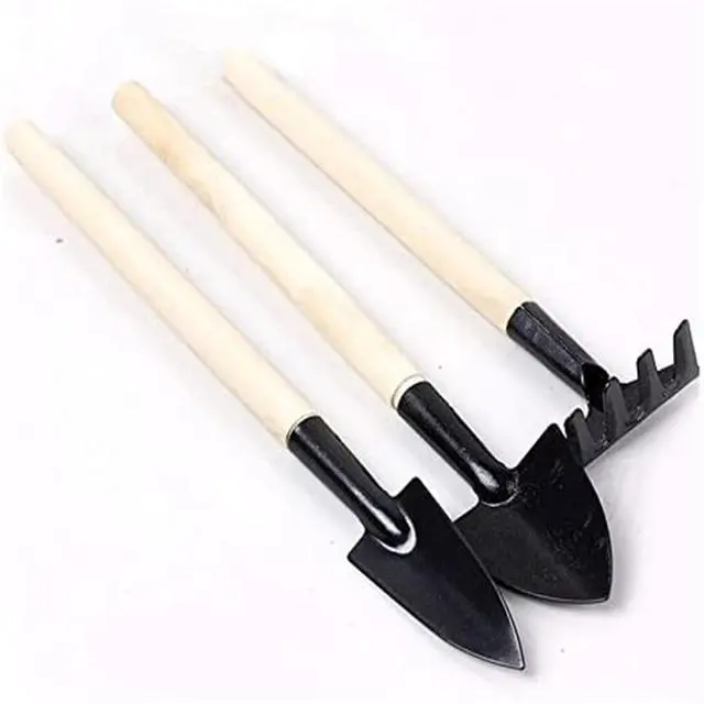 Alt view image 3 of 6 - 6 Pcs Garden Tools Mini Gardening Kit Plant Potted Flower Gadget Wooden Handles for Transplanting Seedlings, Cultivating and Weeding Flowers and Vegetable Seedlings