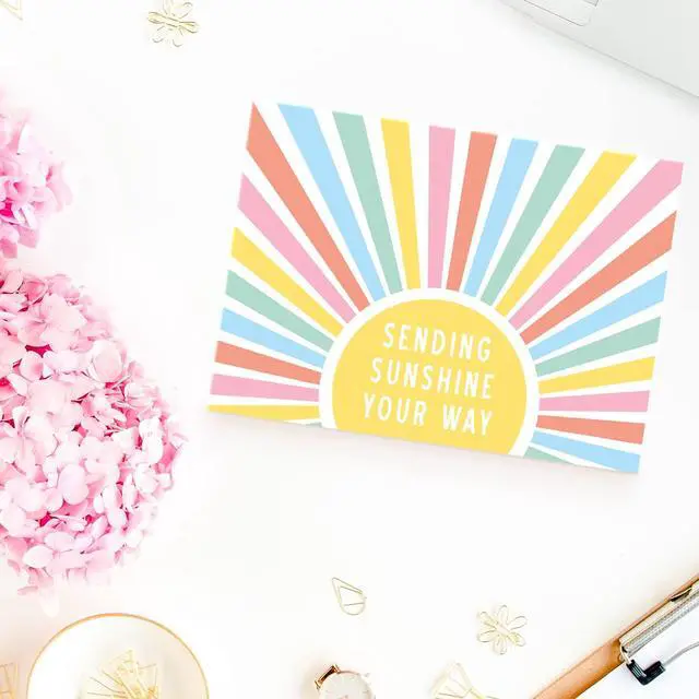 Alt view image 3 of 7 - Thinking of You Cards with Envelopes, Set of 24 Boxed Greeting Cards, 300gsm Note Sheets, (120gsm) Envelopes. Just Because and Kindness designs