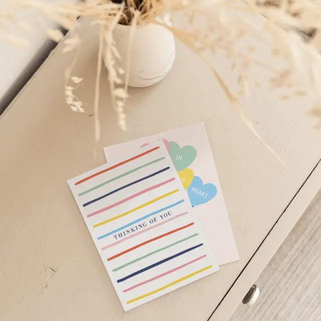 Alt view image 5 of 7 - Thinking of You Cards with Envelopes, Set of 24 Boxed Greeting Cards, 300gsm Note Sheets, (120gsm) Envelopes. Just Because and Kindness designs