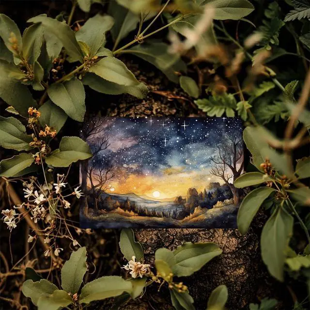 Alt view image 4 of 7 - Blank Cards with Envelopes All Occasion,Watercolor Starry Night Sky Design Blank Greeting Cards 4x6,20Pack -Blank Greeting Cards,Note Cards with Matching Peel-and-Seal Rustic Envelopes