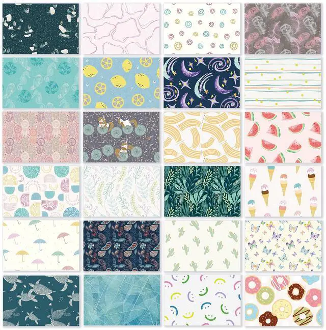 Main image of 24 Pack Blank Greeting Cards for All Occasions, 4" x 6" Boxed Greeting Note Cards with Self-adhesive Envelopes, 24 Unique Designs - No Repeats