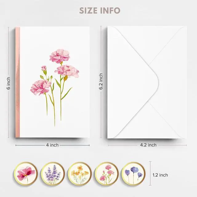 Alt view image 7 of 7 - Blank Cards and Envelopes, 30 Pack Blank Greeting Cards, Elegant Blank Note, Perfect Bulk Stationary Set For All Occasions, 5 Assorted Floral Designs, 4" x 6"