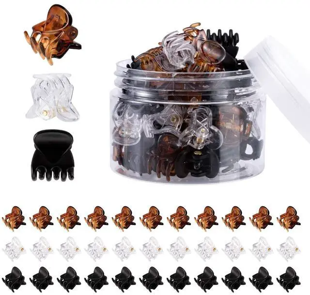 Alt view image 2 of 7 - 36 Pcs Durable Mini Hair Claw Clips, Great for Design Kids and Adult Hairstyles, Decroation Buns, Pining Bangs, Strong Grip, Multifunction Clamp Clips.(3 Colors)