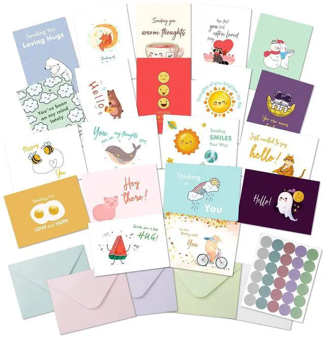 Main image of Thinking of You Cards with Envelopes, 20 Unique Design