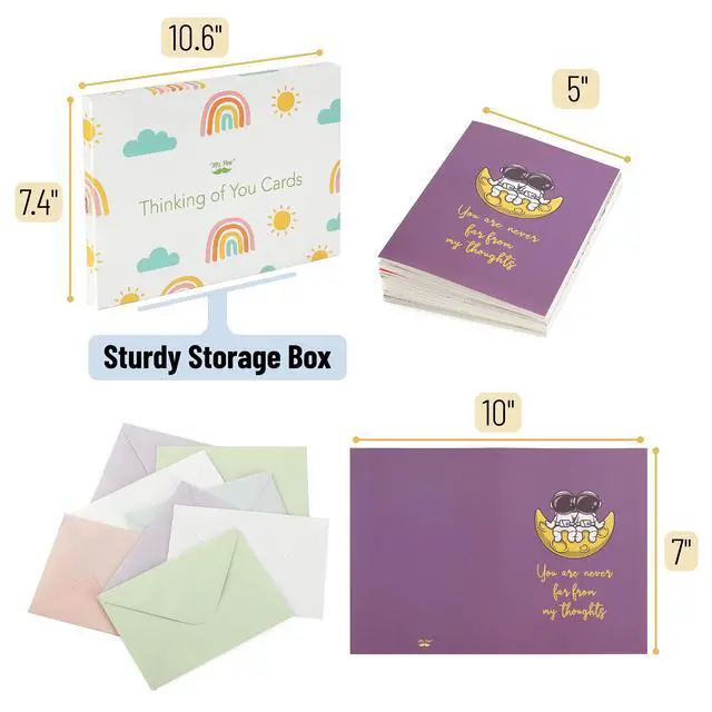 Alt view image 4 of 7 - Thinking of You Cards with Envelopes, 20 Unique Design