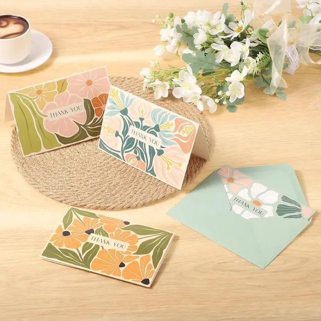 Alt view image 3 of 7 - Thank You Cards with Envelopes, 36 Pack Teacher Appreciation Cards with Stickers, 4x6 Inch Thank You Card Bulk for Graduation, Teacher's Day, Mother's Day, Wedding, Nurses Week Gifts