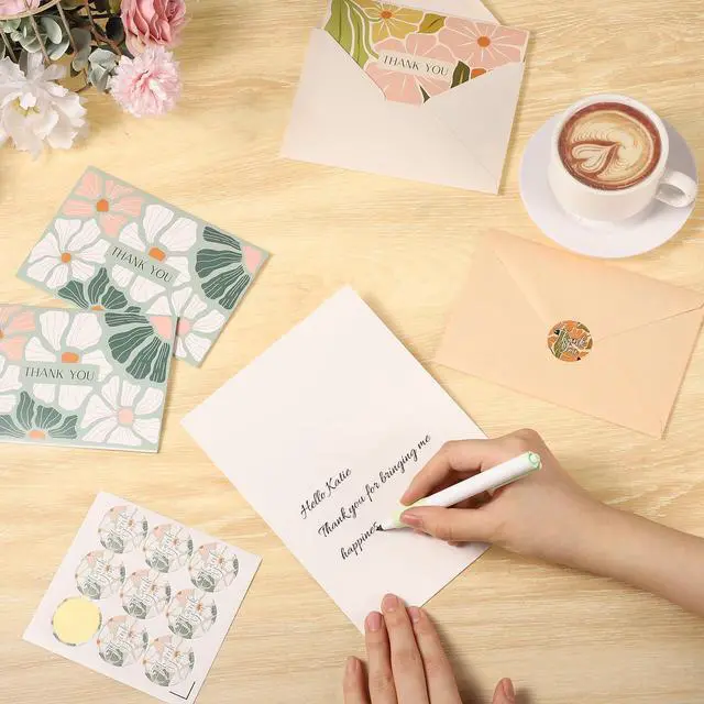 Alt view image 4 of 7 - Thank You Cards with Envelopes, 36 Pack Teacher Appreciation Cards with Stickers, 4x6 Inch Thank You Card Bulk for Graduation, Teacher's Day, Mother's Day, Wedding, Nurses Week Gifts