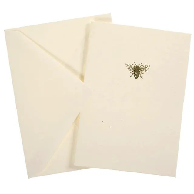 Alt view image 2 of 3 - Bee La Petite Presse Boxed Notecards - 10 Embellished Gold Foil Blank Cards with Matching Envelopes and Storage Box, 3.25" x 4.75"
