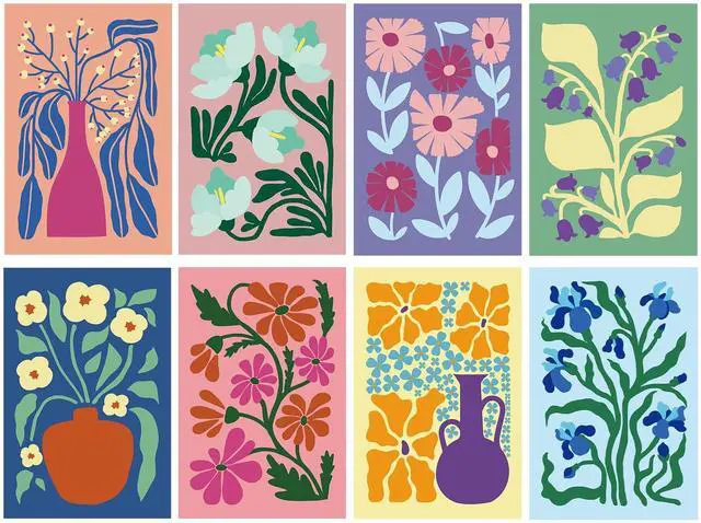 Main image of 24 Pack Floral Greeting Cards with Envelopes, Floral Blank Note Cards Set for All Occasions, Boxed 8 Floral Designs Cards for Thank You, Birthday, Wedding, Condolence, Invitation, etc.