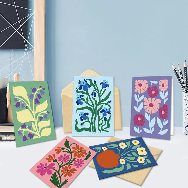 Alt view image 7 of 7 - 24 Pack Floral Greeting Cards with Envelopes, Floral Blank Note Cards Set for All Occasions, Boxed 8 Floral Designs Cards for Thank You, Birthday, Wedding, Condolence, Invitation, etc.