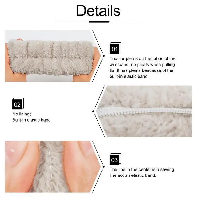 Alt view image 5 of 7 - 6PCS Spa Headband and Wristbands Set, Face Wash Headband Wrist Bands for Washing Face Makeup Skincare Hair Band Skin Care Accessories Tools