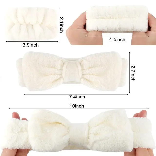 Alt view image 6 of 7 - 6PCS Spa Headband and Wristbands Set, Face Wash Headband Wrist Bands for Washing Face Makeup Skincare Hair Band Skin Care Accessories Tools