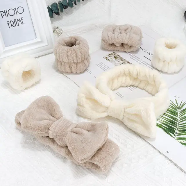 Alt view image 7 of 7 - 6PCS Spa Headband and Wristbands Set, Face Wash Headband Wrist Bands for Washing Face Makeup Skincare Hair Band Skin Care Accessories Tools