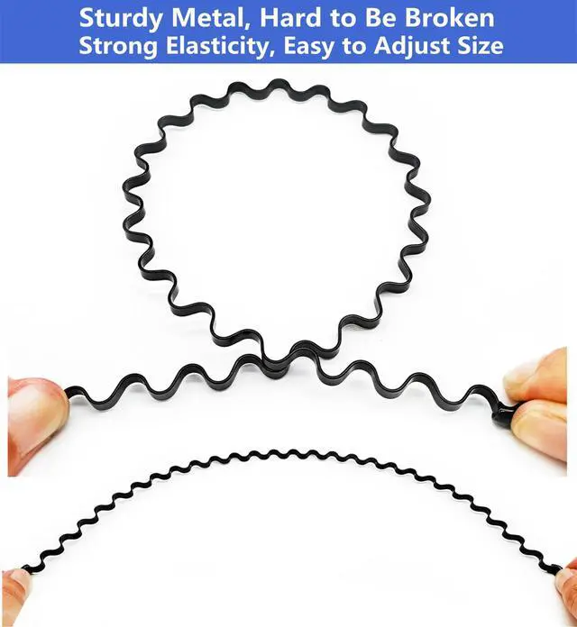 Alt view image 2 of 7 - Hair Bands, Metal Hairband for Men Women, Fashion Headbands for Washing Face Makeup Sports, Non Slip Wavy Men's Hairband (Black, 1 Count Pack of 1)