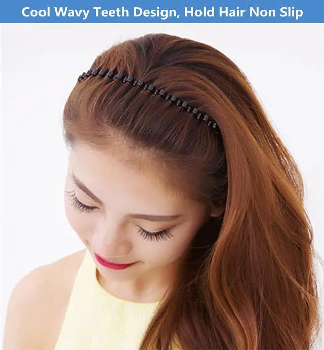 Alt view image 4 of 7 - Hair Bands, Metal Hairband for Men Women, Fashion Headbands for Washing Face Makeup Sports, Non Slip Wavy Men's Hairband (Black, 1 Count Pack of 1)