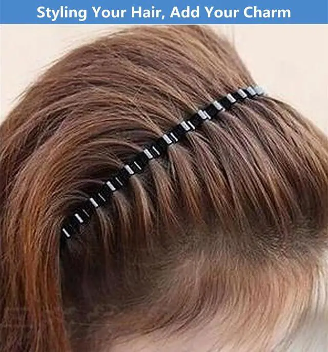 Alt view image 6 of 7 - Hair Bands, Metal Hairband for Men Women, Fashion Headbands for Washing Face Makeup Sports, Non Slip Wavy Men's Hairband (Black, 1 Count Pack of 1)