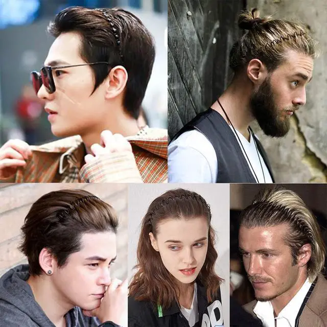Alt view image 5 of 7 - Metal Headbands for Men Fashion Headband for Women, Unisex Wavy Hair Bands Outdoor Sports Head Bands Simple Elastic Non-Slip Hair Accessories (6 Pack)