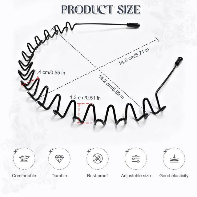 Alt view image 2 of 7 - 2 Pcs Metal Hair Band, Fashion Wavy Spring Metal Headband for Men & Women, Elastic Non Slip Metals Hairband for Daily Use Outdoor Sports Hair Hoop Hairs Accessories