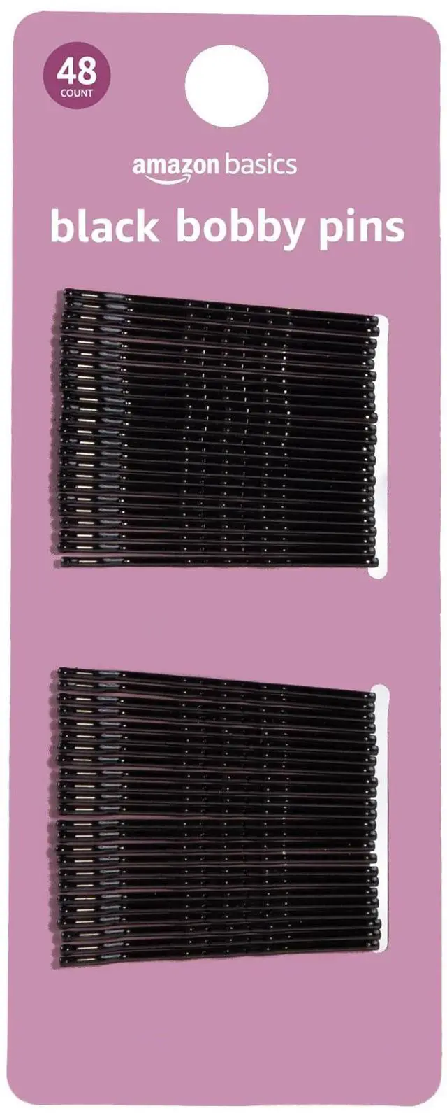 Main image of No Slip Bobby Pins, Black High Gloss, 48 Count, for Pain-Free Comfortable All-Day Styling and Updos, All Hair Types