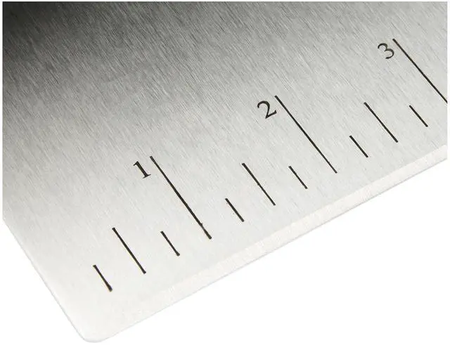 Alt view image 4 of 5 - Multi-Purpose Bench Scraper, Stainless Steel Dough Cutter with Measurement Marks, Dishwasher Safe, Non-slip Contoured Grip, 6", Black, Silver