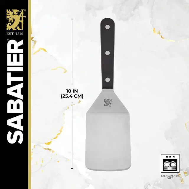 Alt view image 2 of 6 - Triple Rivet Stainless Steel Wide Turner, 9.65-Inch, Black,5154549