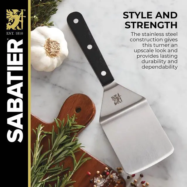 Alt view image 6 of 6 - Triple Rivet Stainless Steel Wide Turner, 9.65-Inch, Black,5154549