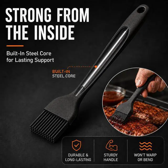 Alt view image 3 of 7 - Silicone Basting Pastry Brush for Baking Cooking Bbq Grill Spread Oil Butter Sauce 2 Pack