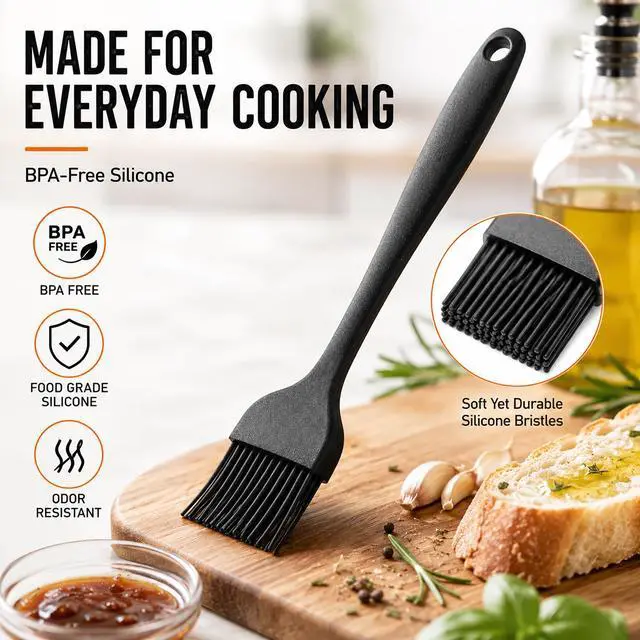 Alt view image 7 of 7 - Silicone Basting Pastry Brush for Baking Cooking Bbq Grill Spread Oil Butter Sauce 2 Pack