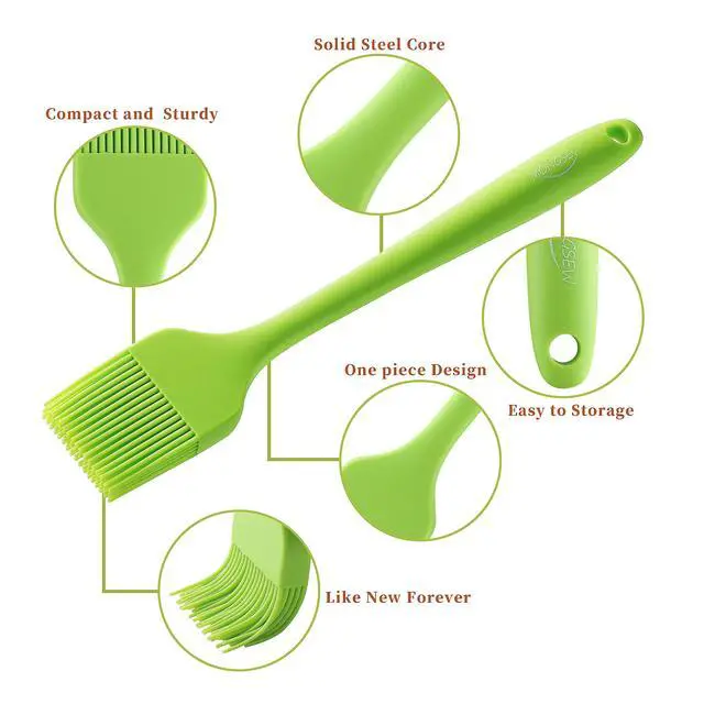 Alt view image 3 of 7 - 4PCS Silicone Basting Pastry Brush, MONGSEW Heat Resistant Food Brush Spread Oil Butter Sauce for BBQ Grill Baking Kitchen Cooking, BPA Free, Dishwasher Safe (Multicolor, 4 Pcs)